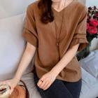 Pintuck-sleeve Tie-back Top