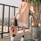 3/4-sleeve Mock Two Piece T-shirt Dress