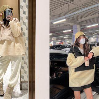 Hooded Quilted-panel Dumble Anorak Pullover