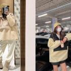 Hooded Quilted-panel Dumble Anorak Pullover