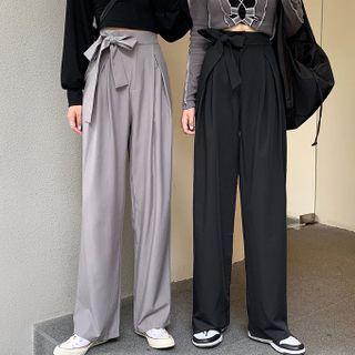 Tie-waist Wide Leg Dress Pants
