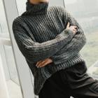 Rib-knit Turtle-neck Sweater