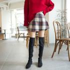 Tartan-plaid Wool Blend Miniskirt