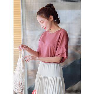 Short-sleeve Tiered-cuff T-shirt