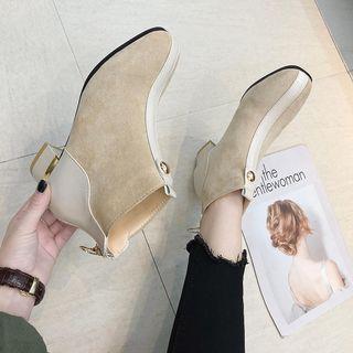 Patent Panel Chunky-heel Ankle Boots
