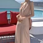 Halter-neck Bow Back Jumpsuit