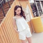 Set: Plain Strap Top + Shorts