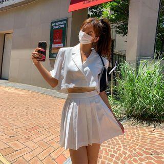 Monotone Pleated Miniskirt