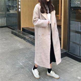 Double-breasted Fleece Jacket Almond - One Size