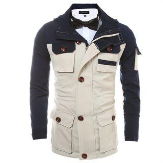 Two-tone Buttoned Utility Jacket