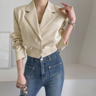 Notch-collar Welt-pocket Blouson Jacket