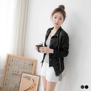 Lace-trim Tie-waist Blouse