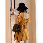 Cutout-back Tie-waist Mini Dress