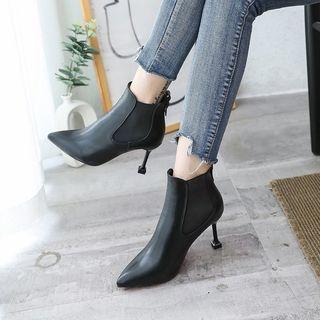 High-heel Faux-leather Short Boots