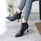 High-heel Faux-leather Short Boots