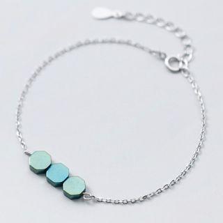 Adjustable Beaded Chain Bracelet 1 Pc - S925 Sterling Silver Bracelet - One Size
