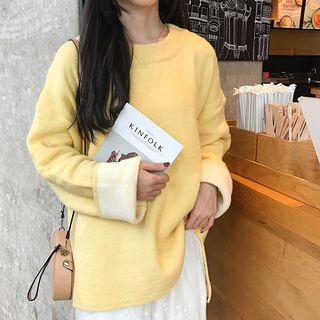 Fleece-lining Slit-side Sweater
