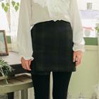 Asymmetric Wrap Plaid Miniskirt