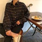 Plaid Long-sleeve T-shirt As Shown In Figure - One Size