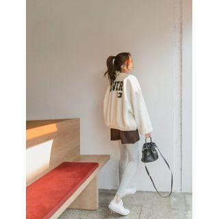 Letter Sherpa-fleece Blouson Jacket