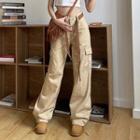 High-waist Vintage Loose-fit Wide-leg Cargo Pants