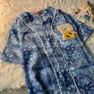 Short-sleeve Print Button-up Jacket