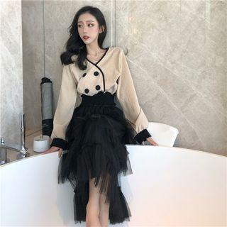 Long-sleeve Double Breasted Blouse