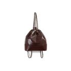 Chain-strap Croc-grain Sling Bag