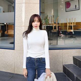 Turtle-neck Brushed Fleece Top
