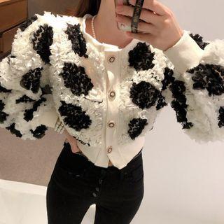 Floral Fleece Button-up Jacket