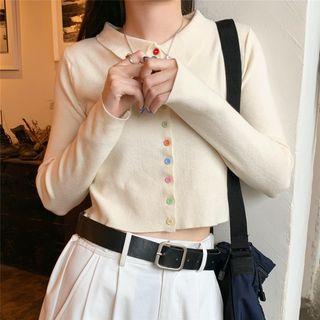 Collared Cropped Cardigan