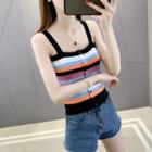 Color Block Striped Knit Camisole Top