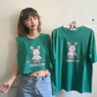 Rabbit Print Tank Top / Short-sleeve Rabbit Print T-shirt