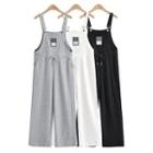 Lettering Patch Drawstring Wide Leg Dungarees