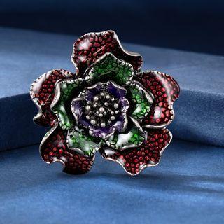 Alloy Flower Brooch 1 Pc - Alloy Flower Brooch - Red - One Size