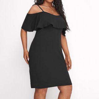 Plus Size Cold Shoulder Sheath Dress