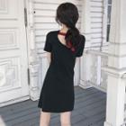 Tie-back Short-sleeve T-shirt Dress