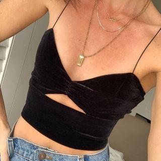 Plain Cutout Cropped Camisole Top