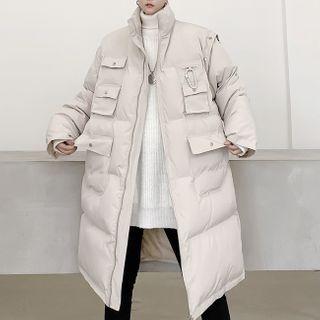 Pocket-detail Padding Long Jacket