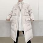 Pocket-detail Padding Long Jacket