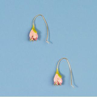 Floral Drop Earring 1 Pair - Gold Plating Hook Earring - One Size