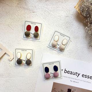 Corduroy Ball Drop Earring