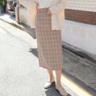 Plus Size Plaid Long H-line Skirt