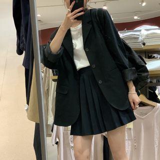 High-waist Pleated Mini Skorts