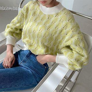 Perforated Patterned Sweater