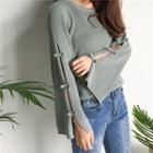 Bow-sleeve Knit Top