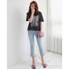 Round-neck Short-sleeve Cactus Print T-shirt