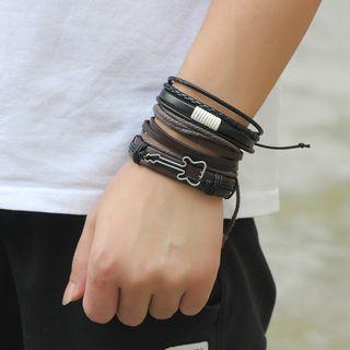 Set Of 3: Leather Bracelet
