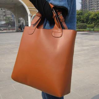 Faux-leather Satchel With Cross Strap