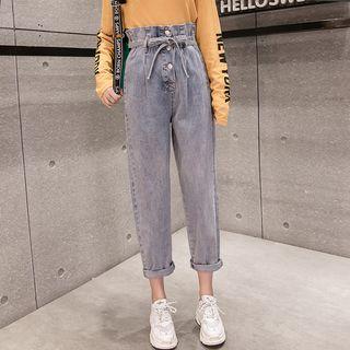 Paperbag Waist Cropped Jeans
